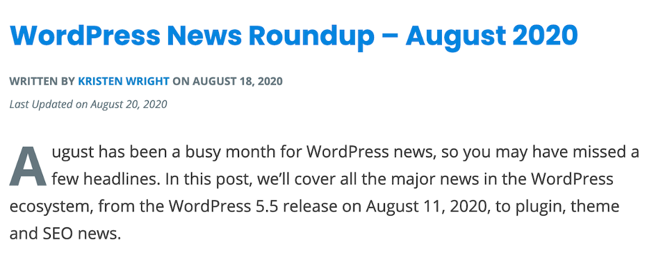 blog post ideas wordpress roundup