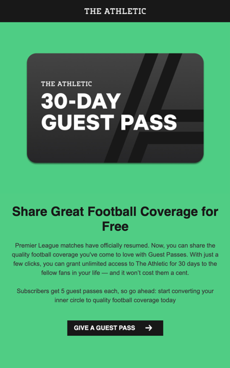 brand awareness referral program the athletic