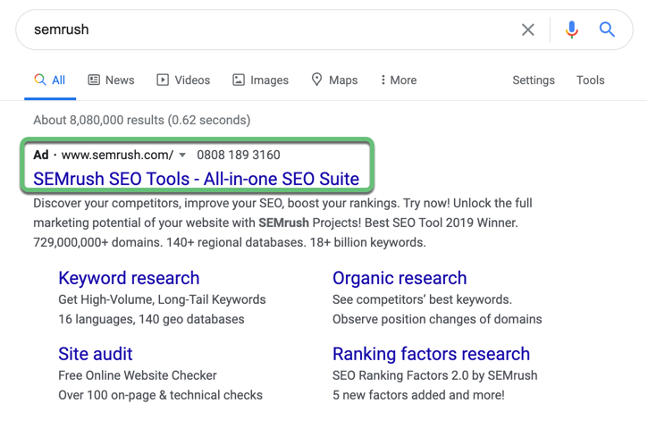 brand awareness sem semrush