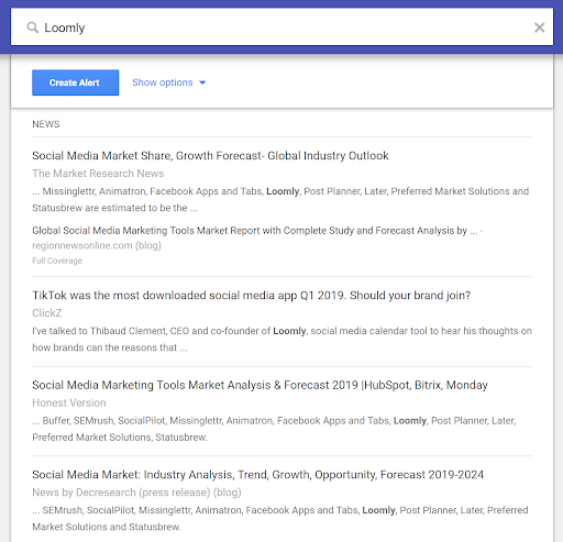 brand intelligence google alert