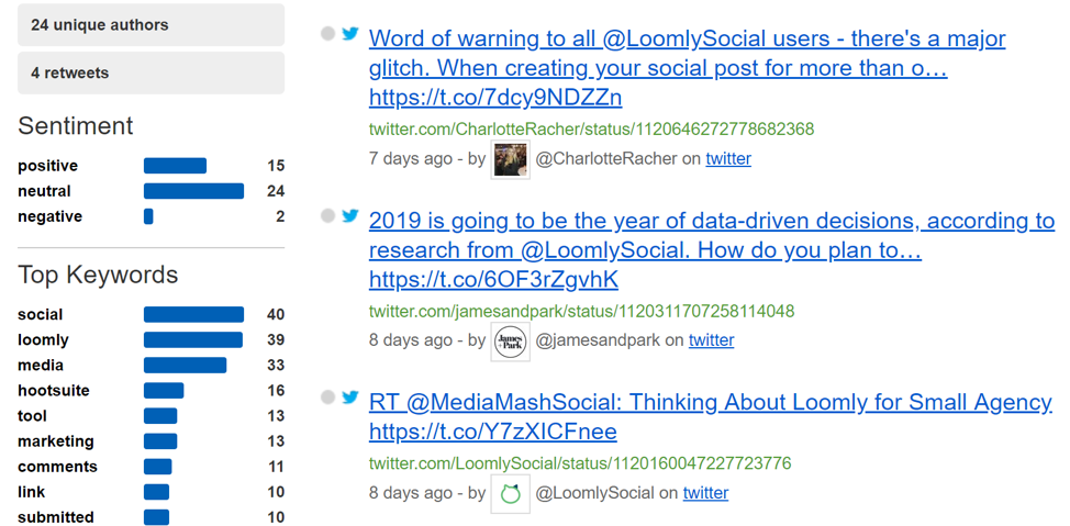brand intelligence tool social mention sample search