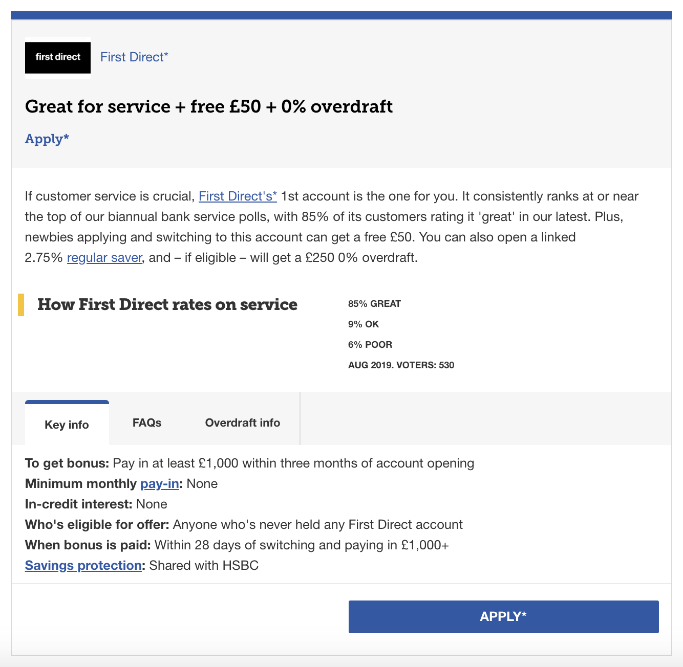 brand loyalty first direct review