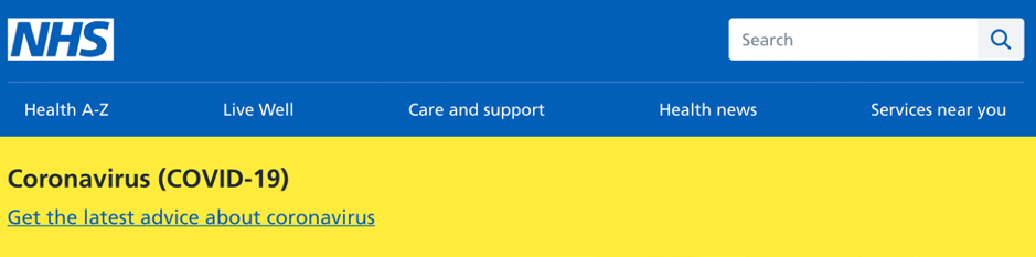 brand relevance NHS covid-19 latest updates