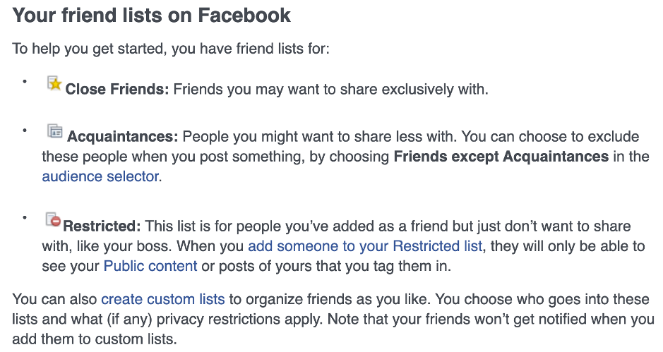 defensive marketing successful example facebook friends list