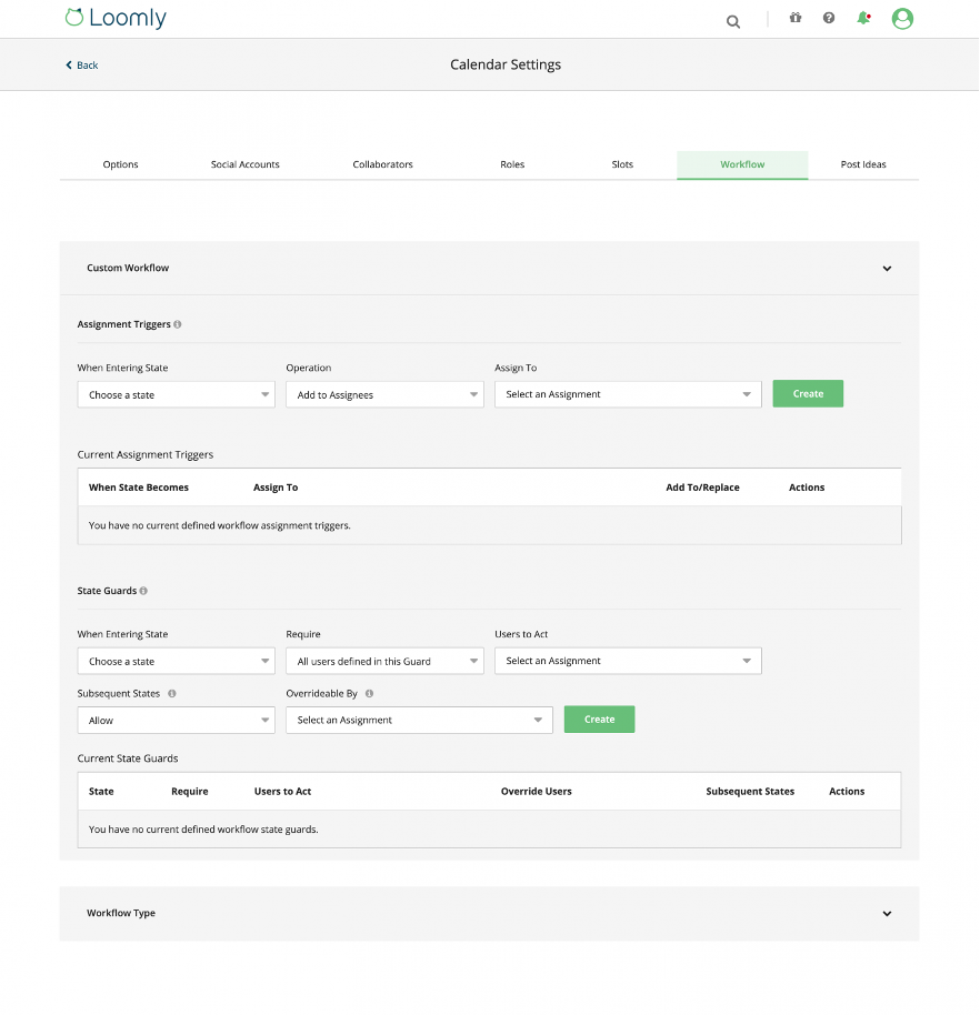 enterprise social media management loomly custom workflow