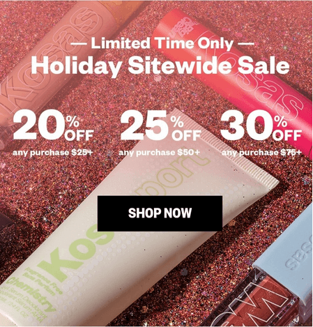 Kosas sitewide sale Instagram post