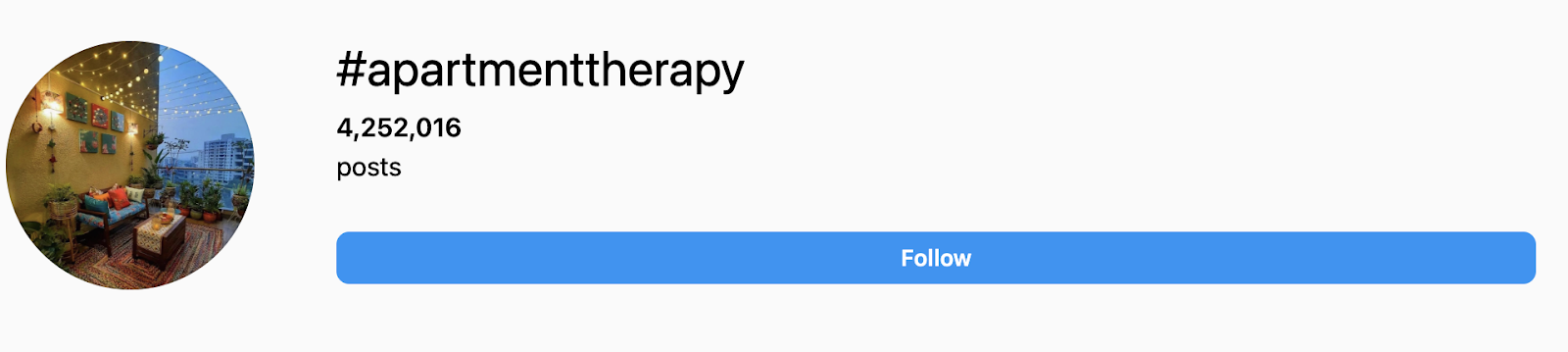 Screenshot of the #apartmenttherapy page