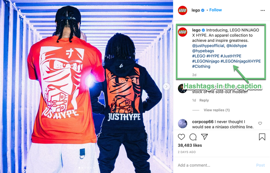 instagram marketing lego hashtags