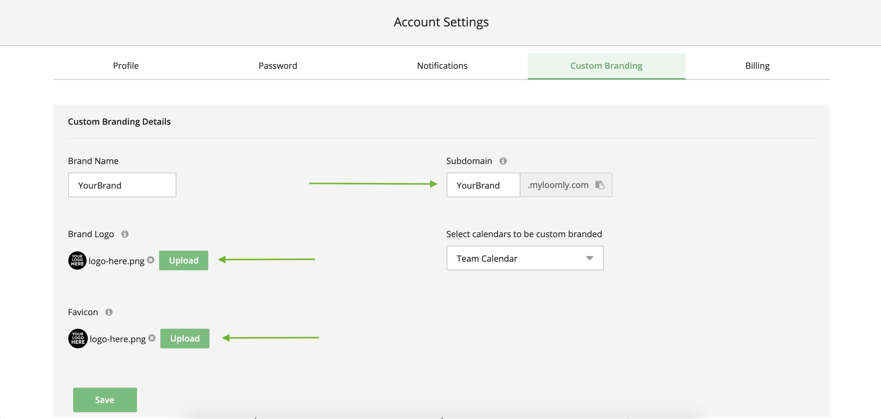 loomly custom branding custom logo example