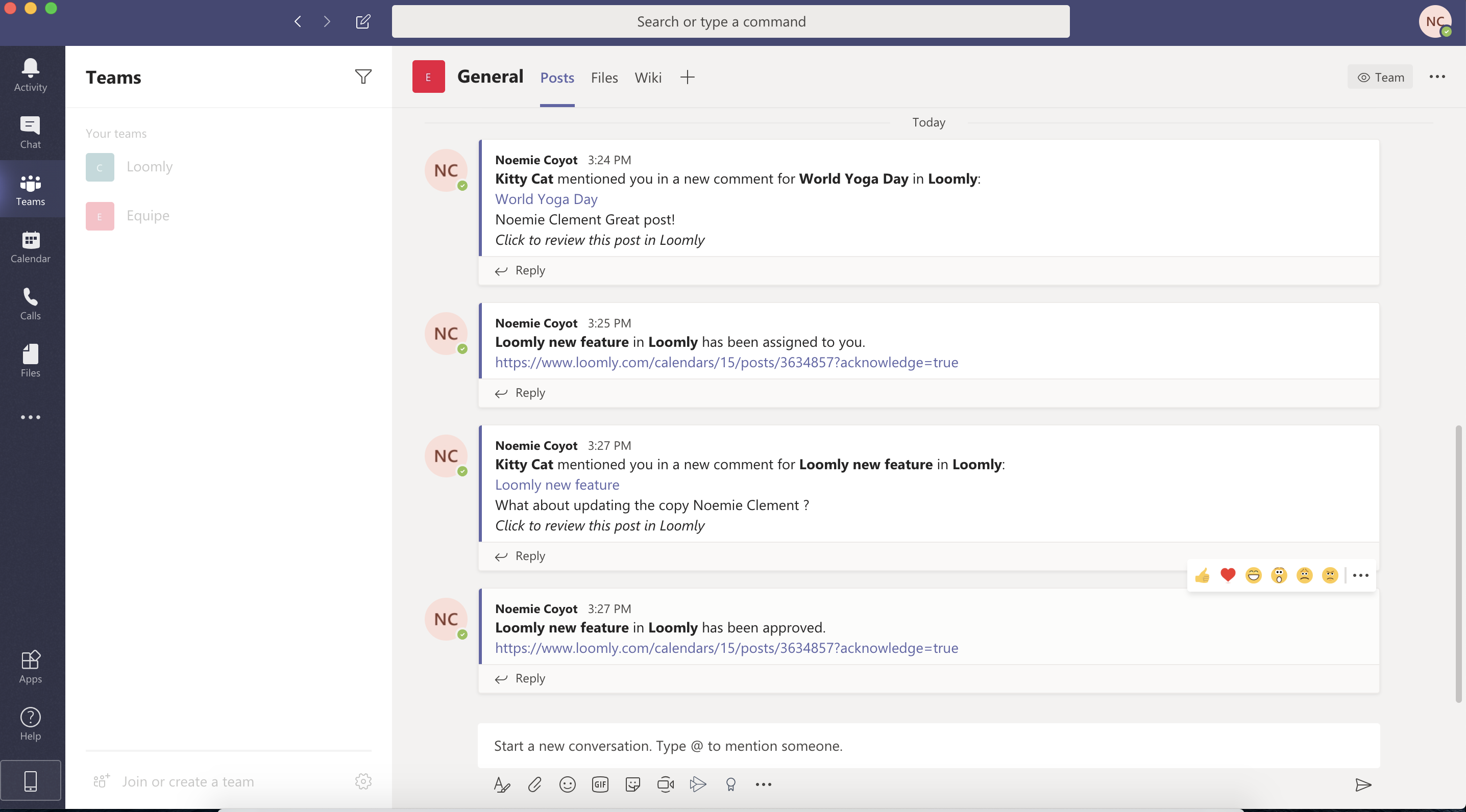 loomly microsoft teams integration notifications