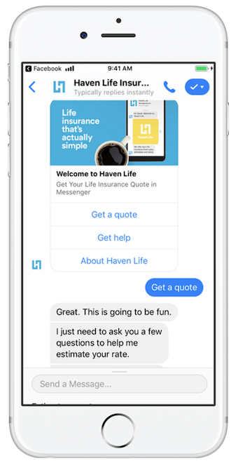 messenger marketing haven life case study