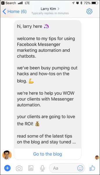 messenger marketing larry kim deliver content