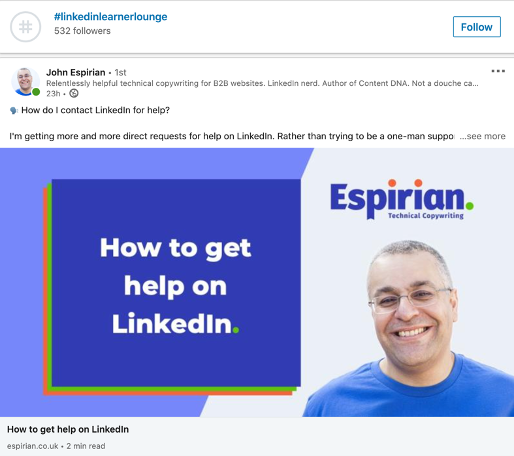 serialized content hashtags linkedin learner lounge