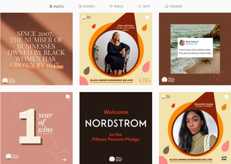 social media for non-profits successful example 15 percent pledge