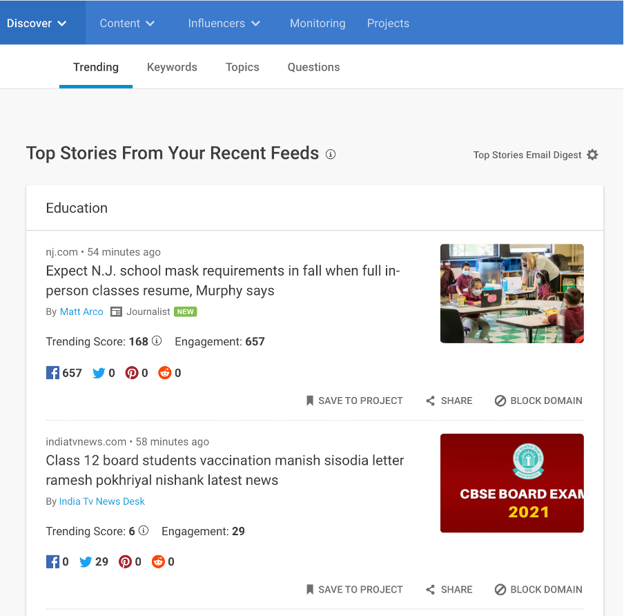 trending topics buzzsumo