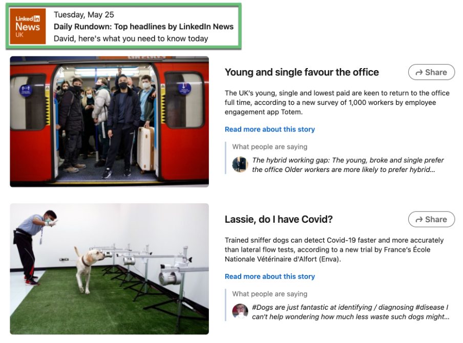 trending topics linkedin news
