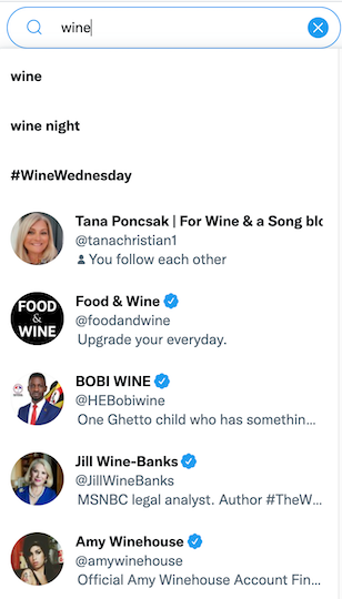 twitter blue badge search