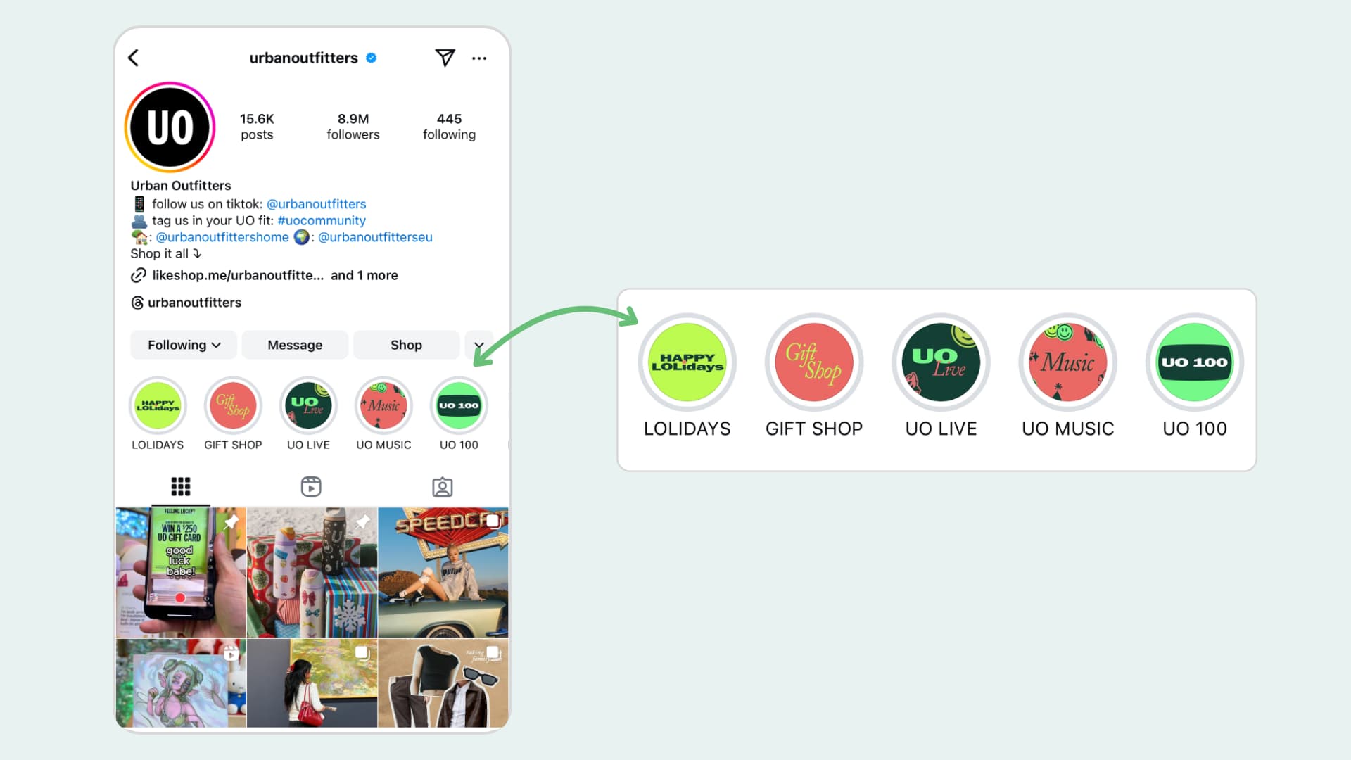 Instagram Highlights cover images - Example of text-focused design