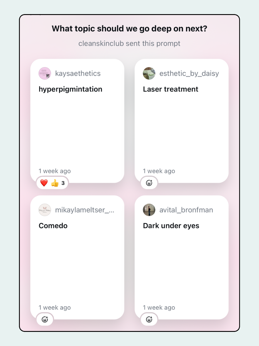 Instagram broadcast channels - Test content strategy example by Clean Skin Club