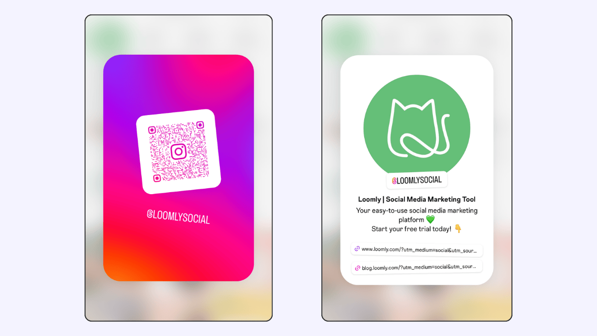 Instagram business card example