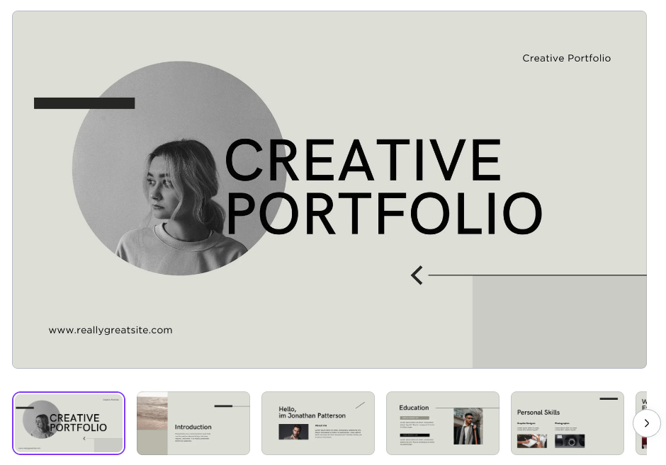 Canva portfolio template