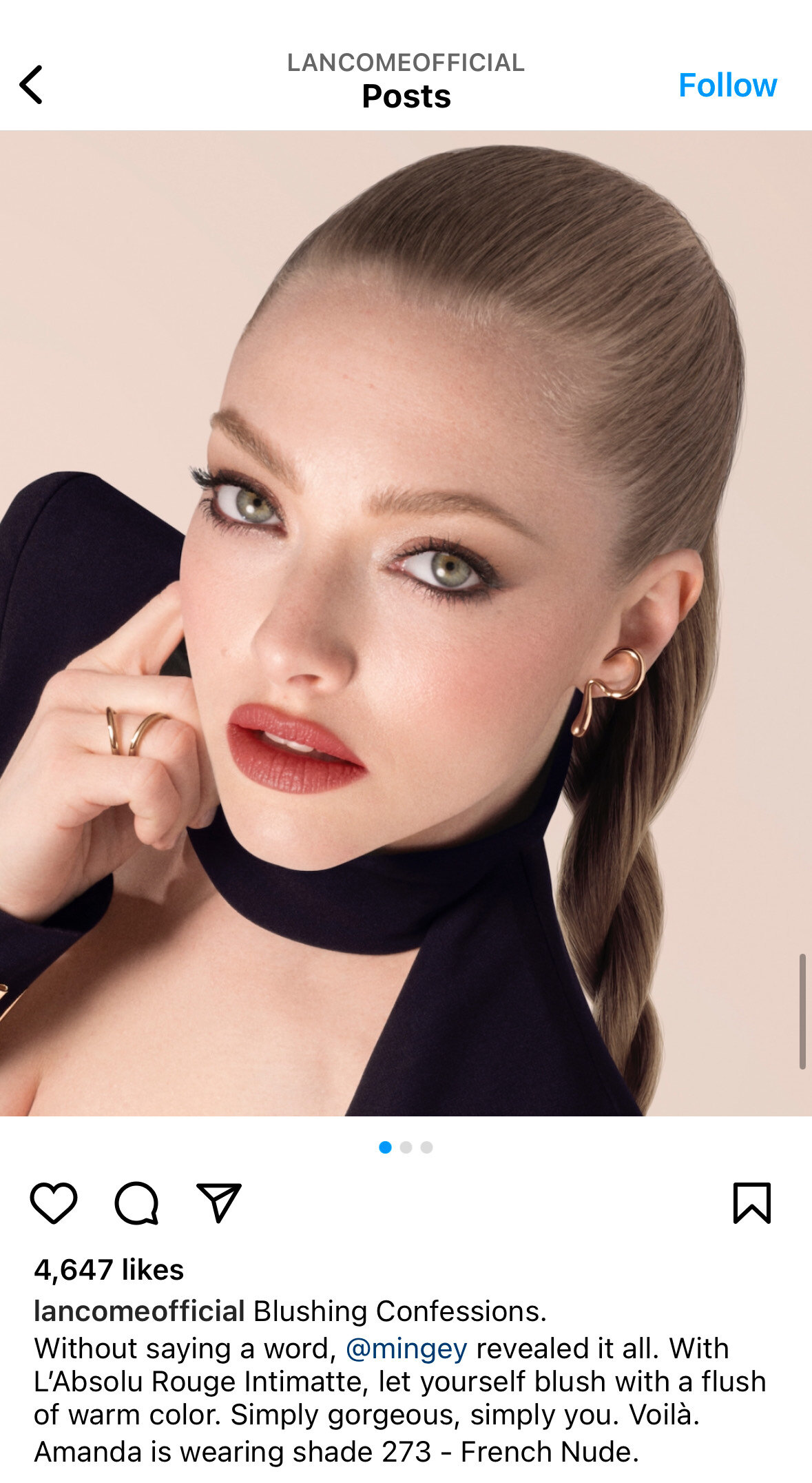 An example of Lancôme’s Instagram campaign - Social media metrics