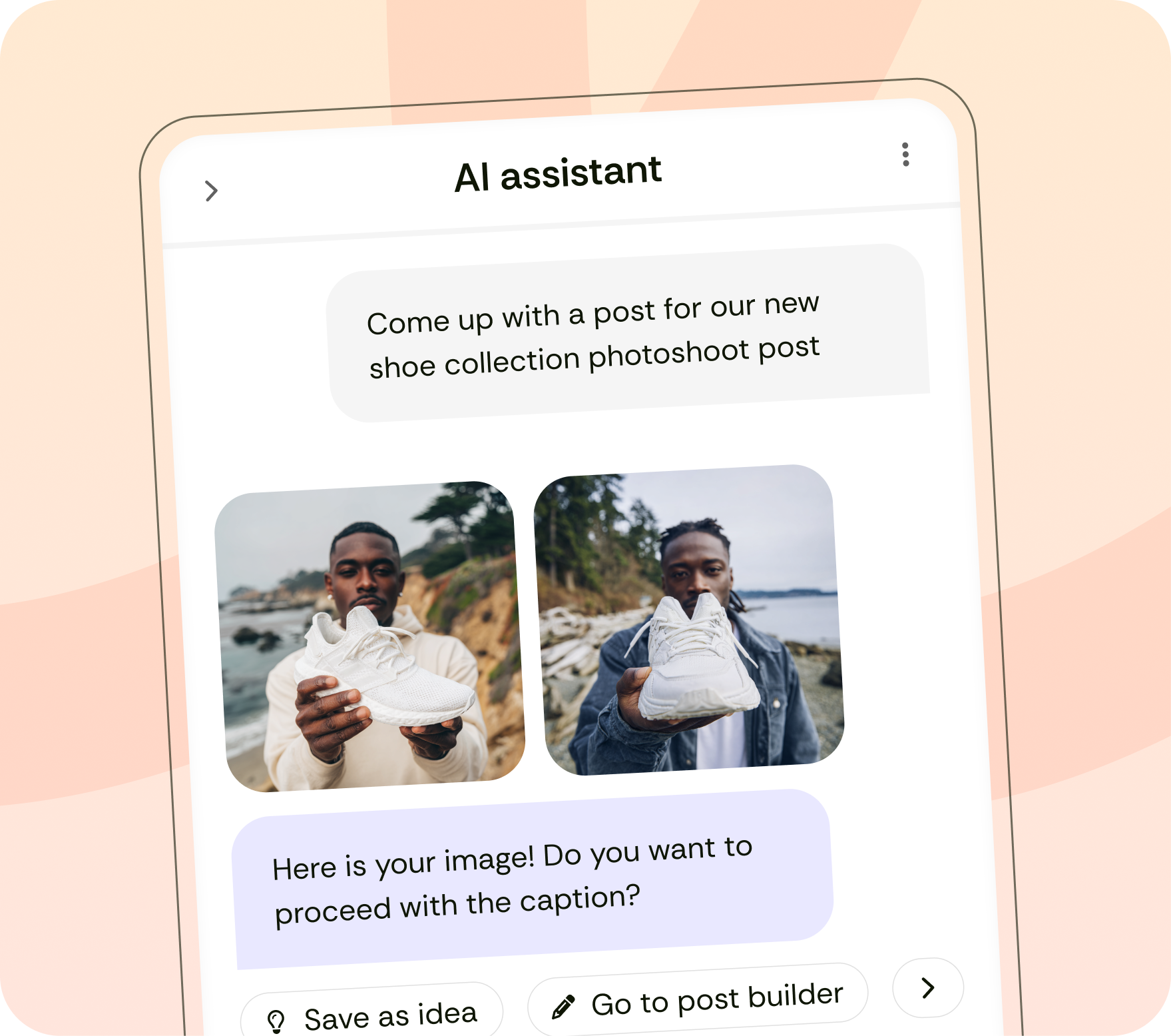 Generate scroll-stopping posts, images & captions